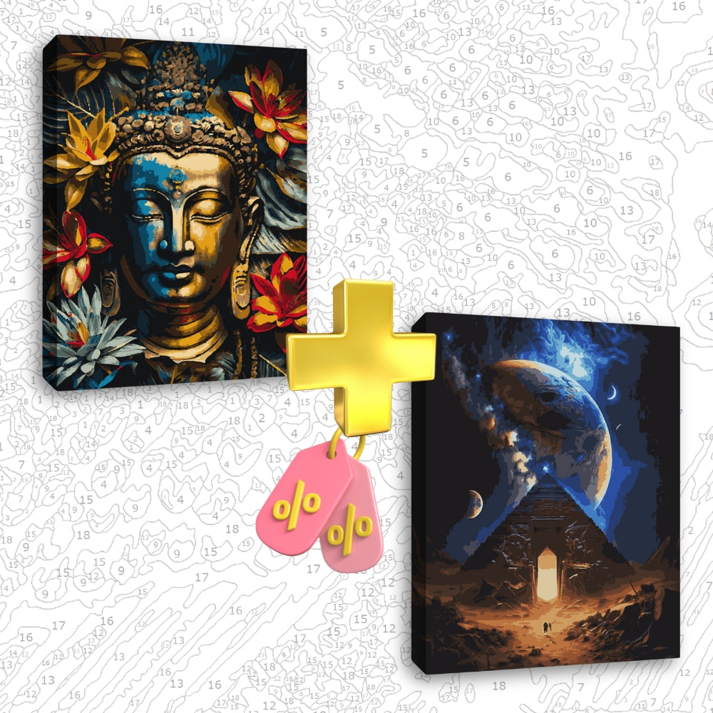Évasion Spirituelle : Bundle de Peintures par Numéros Bouddha et Pharaon